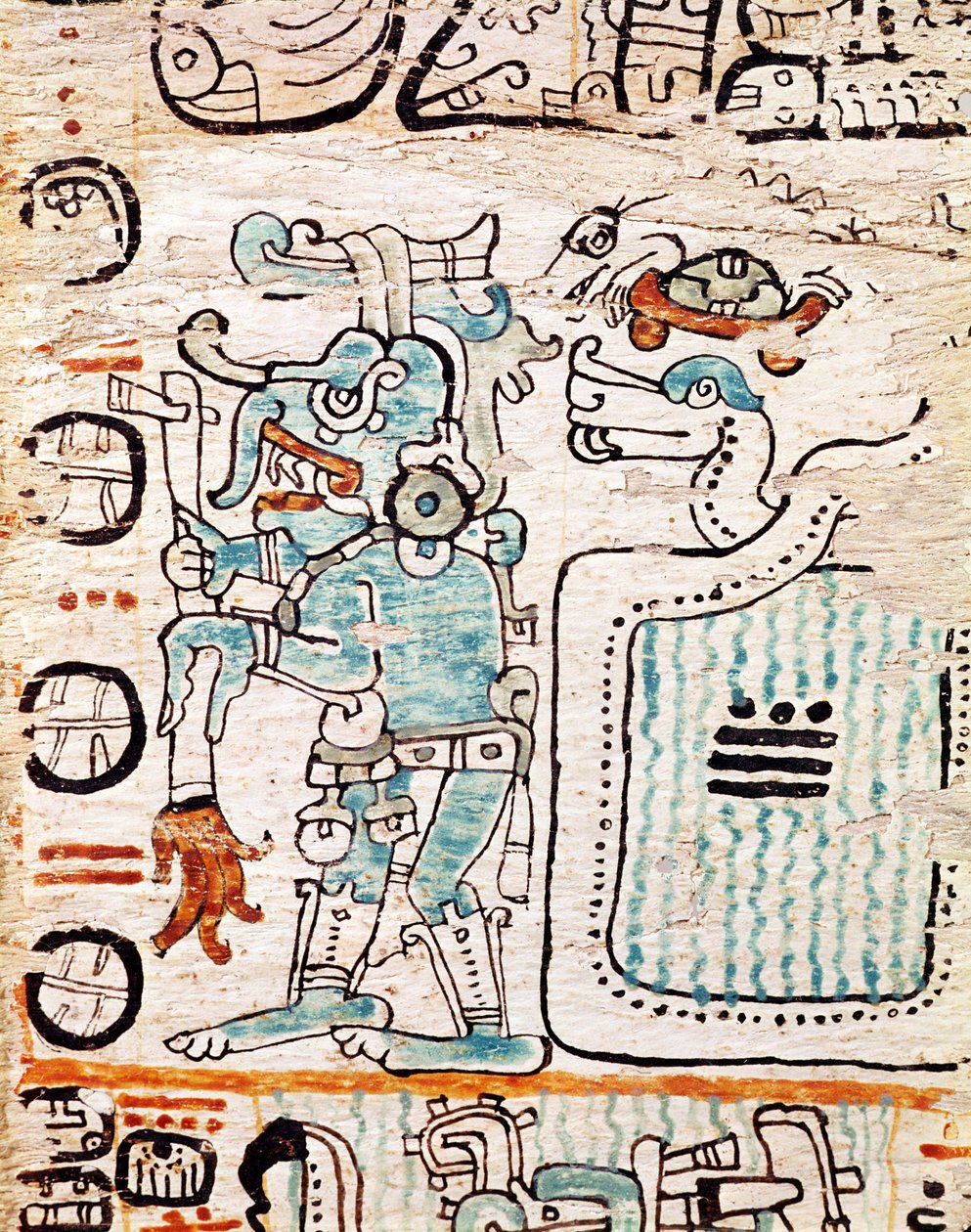 एक Mayan कोडेक्स से विस्तार द्वारा पूर्व कोलंबियन
