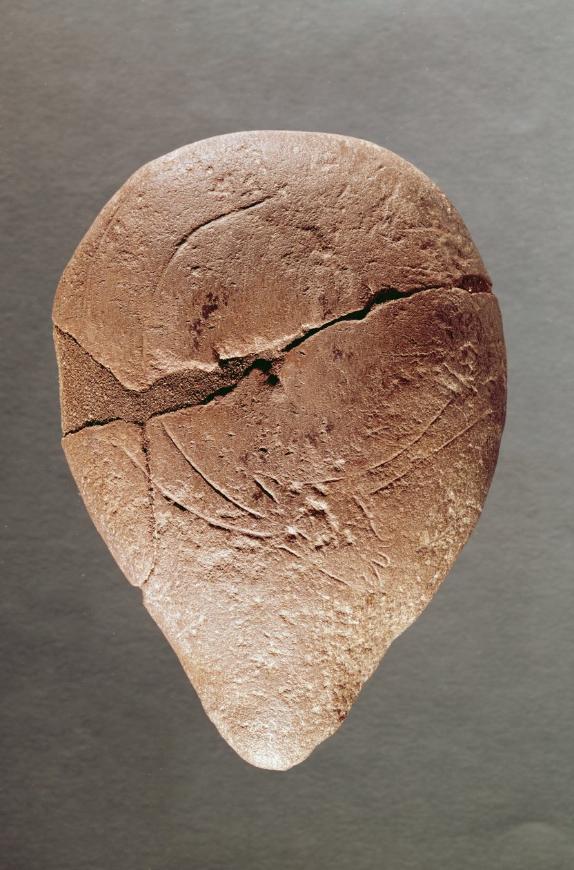 दॉरदॉग्ने से दीपक को एक आइबेक्स के साथ सजाया गया, c.12000 ईसा पूर्व द्वारा प्रागैतिहासिक