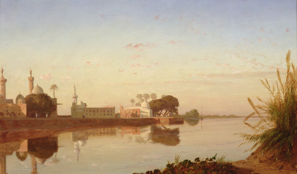 लोअर मिस्र में नील नदी का दृश्य, c.1840 द्वारा समृद्धि जार्ज एंटोनी मारिलहट