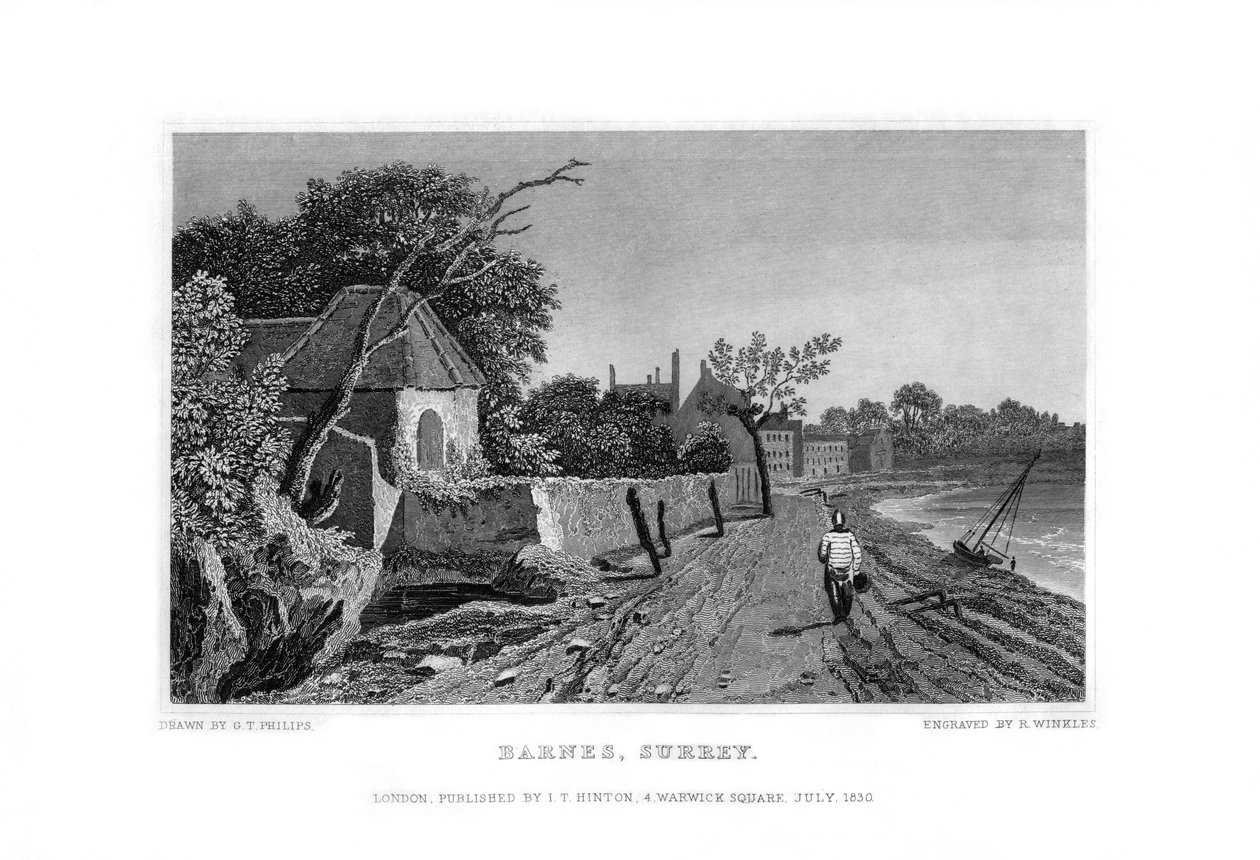 बार्न्स, सरे, 1830। द्वारा आर। विंकल्स