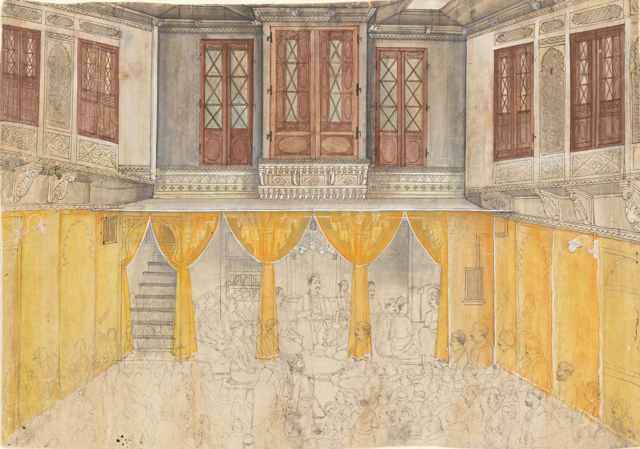 पैलेस इंटीरियर, सीए। 1880-1900। द्वारा रघुनाथी