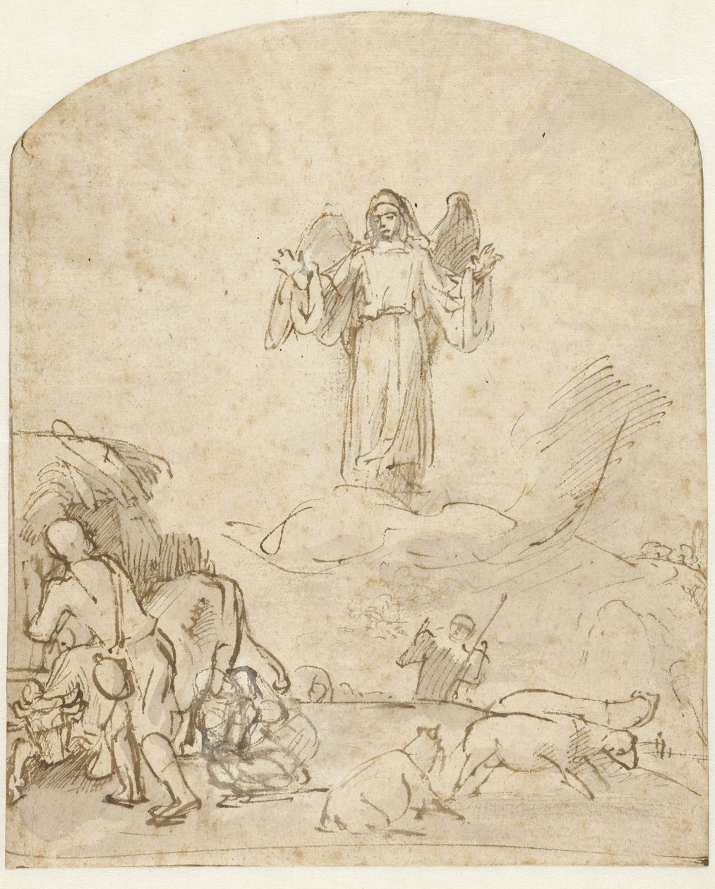 चरवाहों की घोषणा, c.1650 द्वारा रिमब्रांड वैन रिजन