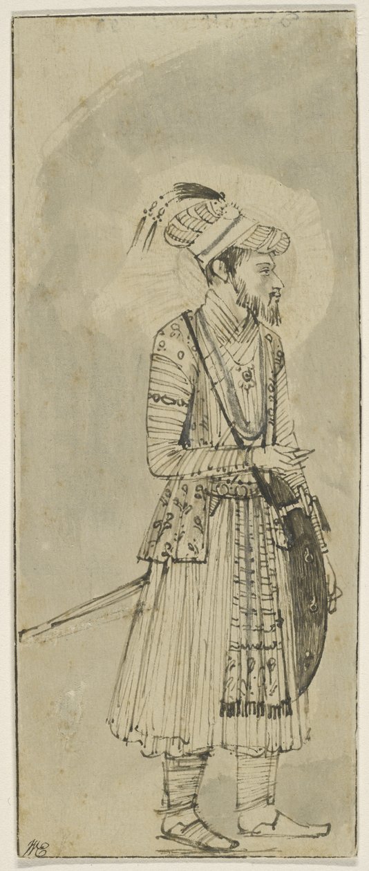 मुगल लघु की प्रति, c.1655 (कागज पर धोने के साथ कलम और स्याही) द्वारा रिमब्रांड वैन रिजन