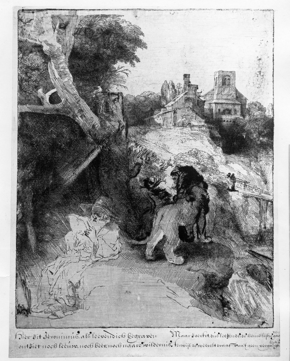 एक इतालवी परिदृश्य में सेंट जेरोम, c.1653 द्वारा रिमब्रांड वैन रिजन