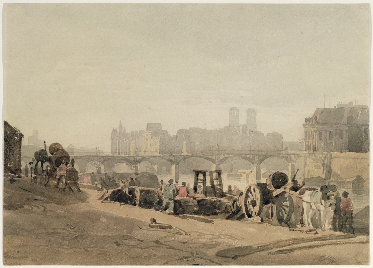 Ile de la Cite, Paris, (wc पेपर पर wc) द्वारा रिचर्ड पार्क्स बोनिंगटन
