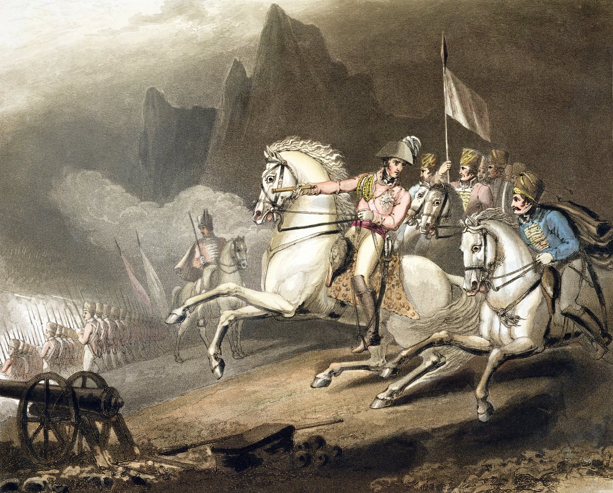 Pyrenees, 28 जुलाई 1813, &39;द विक्ट्रीज़ ऑफ़ द ड्यूक ऑफ़ वेलिंगटन&39; से, टी। फील्डिंग, पब द्वारा उकेरी गई। 1819 द्वारा रिचर्ड वेस्टल