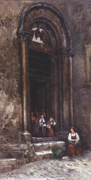 Aquila degli Abruzzi में सांता गुइलियाना चर्च के साइड का दरवाजा द्वारा रिनाल्डो वर्नर
