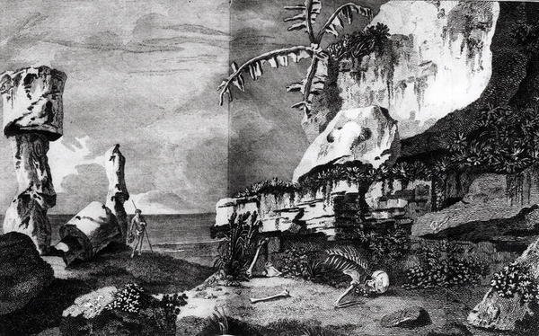 कैप्टन कुक की यात्रा, 1774 से ईस्टर द्वीप पर स्मारक द्वारा रॉबर्ट बेनार्ड