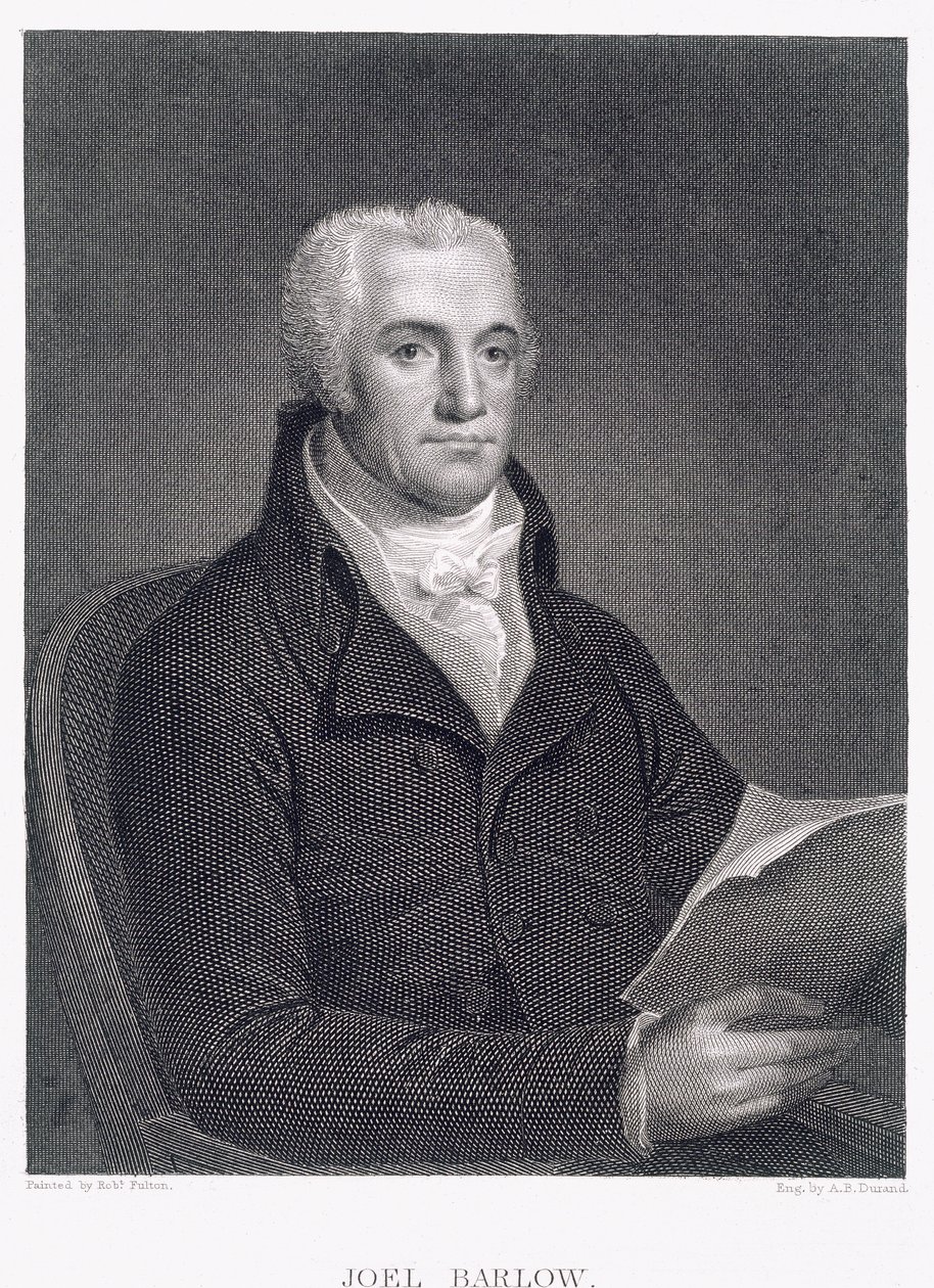 जोएल बार्लो (1754-1812), एशर ब्राउन डुरंड (1796-1886) द्वारा उत्कीर्ण द्वारा रॉबर्ट फुल्टन