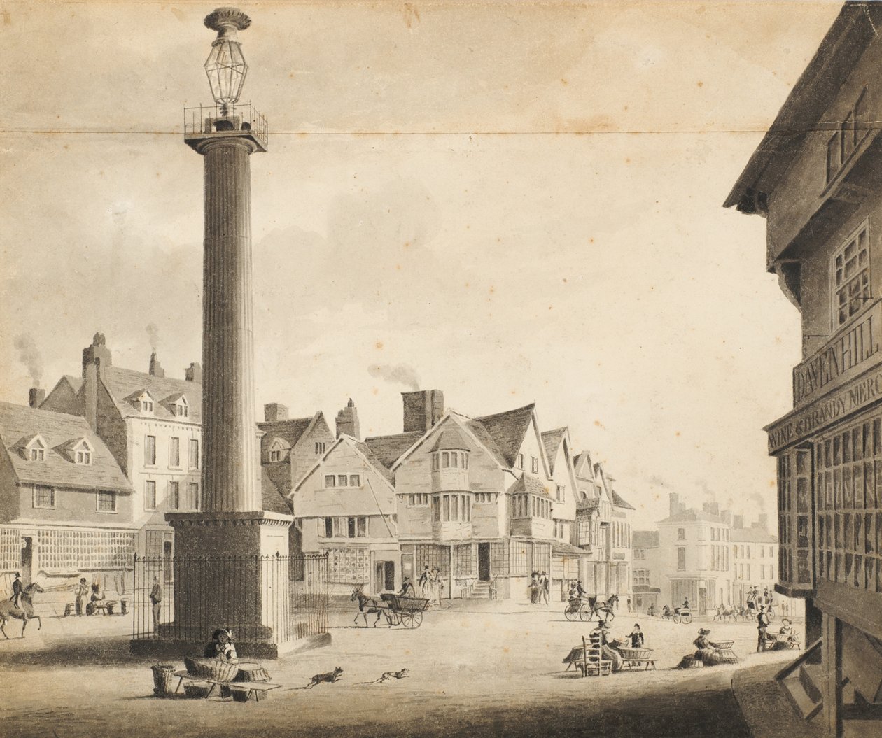 1817 में क्वीन स्क्वायर का दृश्य द्वारा रॉबर्ट नोयस