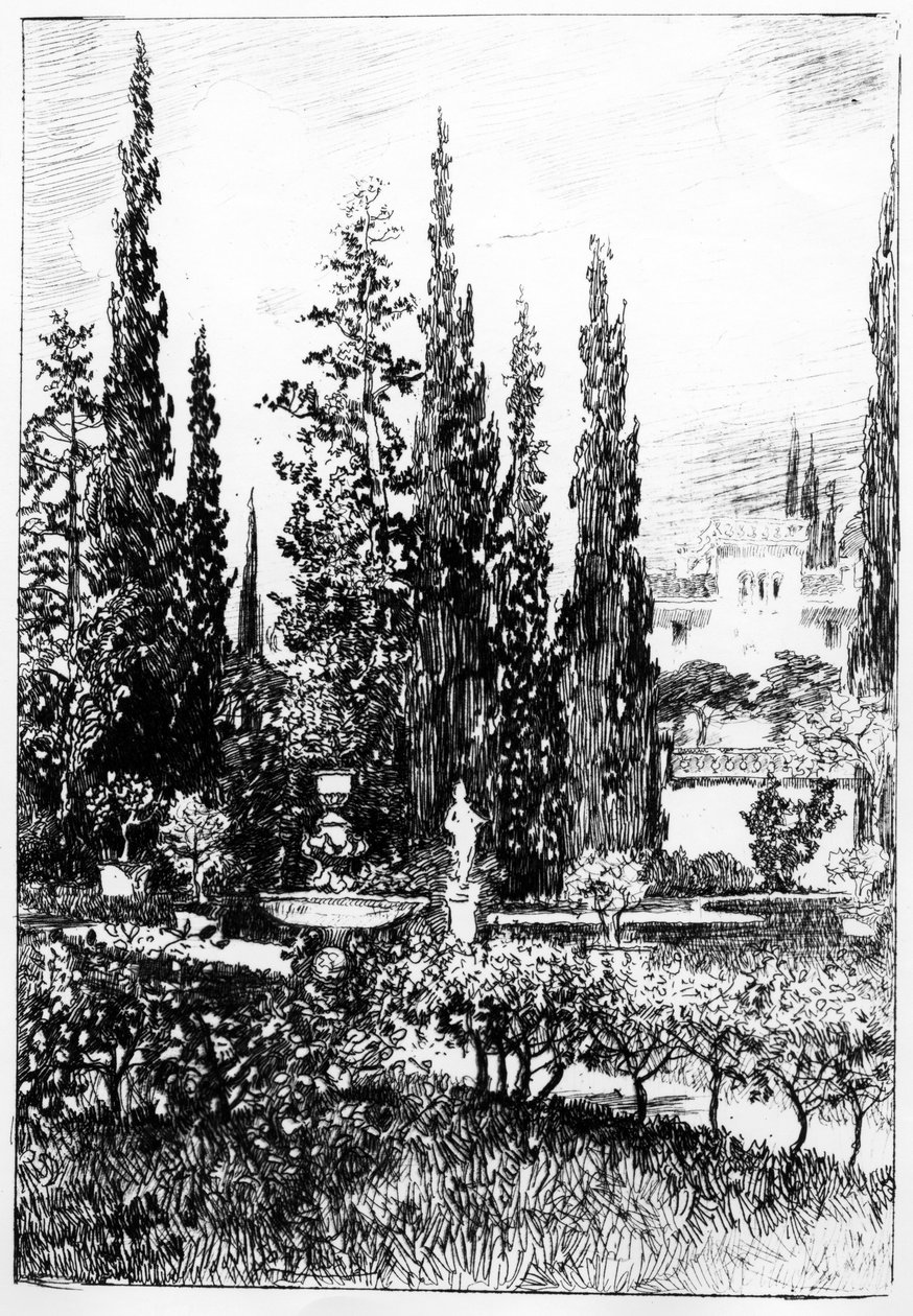 द लैंडस्केप गार्डन, एडगर एलन पो द्वारा कहानी का चित्रण, c.1884 द्वारा रॉबर्ट स्वेन गिफोर्ड