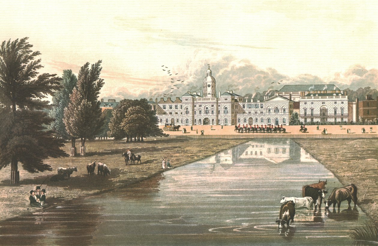 द हॉर्स गार्ड्स एंड मेलबर्न हाउस, c1821 द्वारा रॉबर्ट हेवेल
