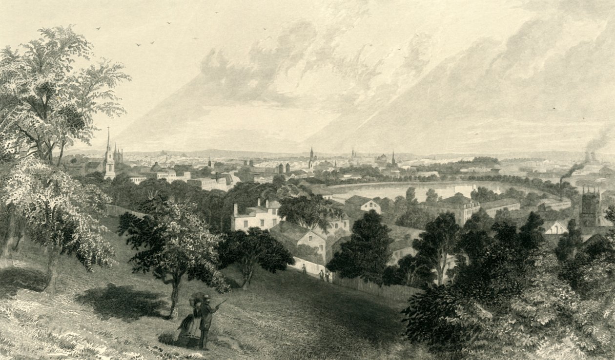 प्रॉस्पेक्ट हिल से प्रोविडेंस का शहर, 1872। द्वारा रॉबर्ट हिंसेलवुड