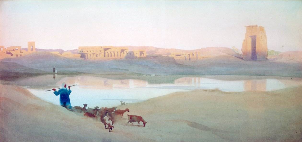 पवित्र झील, कर्णक, मिस्र, c1900 द्वारा रॉबर्ट टैलबोट केली