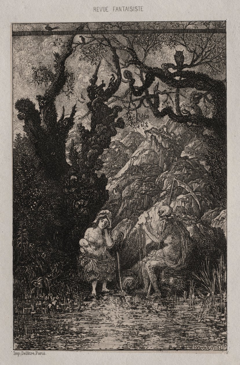 डेथ एंड द यंग मदर, 1861। द्वारा रोडोलफे ब्रेज़िन