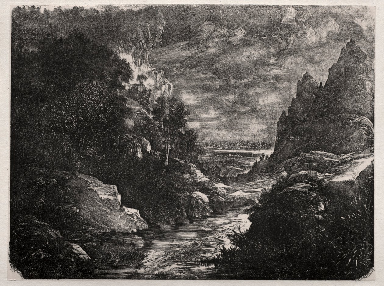द माउंटेन स्ट्रीम, 1871। द्वारा रोडोलफे ब्रेज़िन