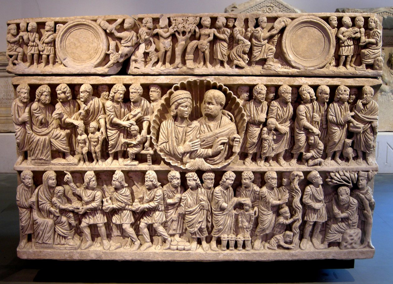 मसीह के चमत्कारों का सरकोफागस, c.375 (संगमरमर) द्वारा उपन्यास