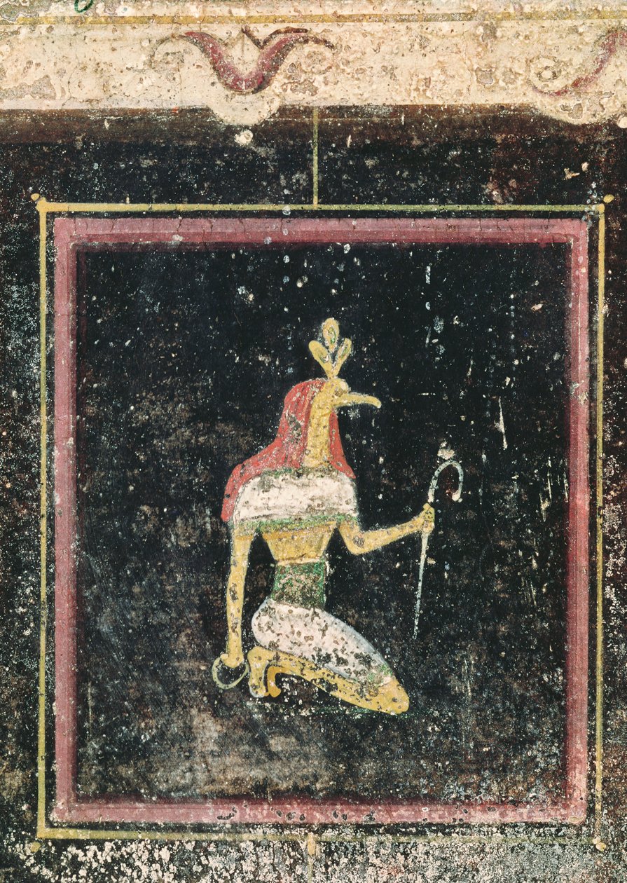 थोथ, मिस्र की शैली के चित्रों से सजाए गए एक टैब्लिनियम से विस्तार, c.27-14 BC द्वारा उपन्यास