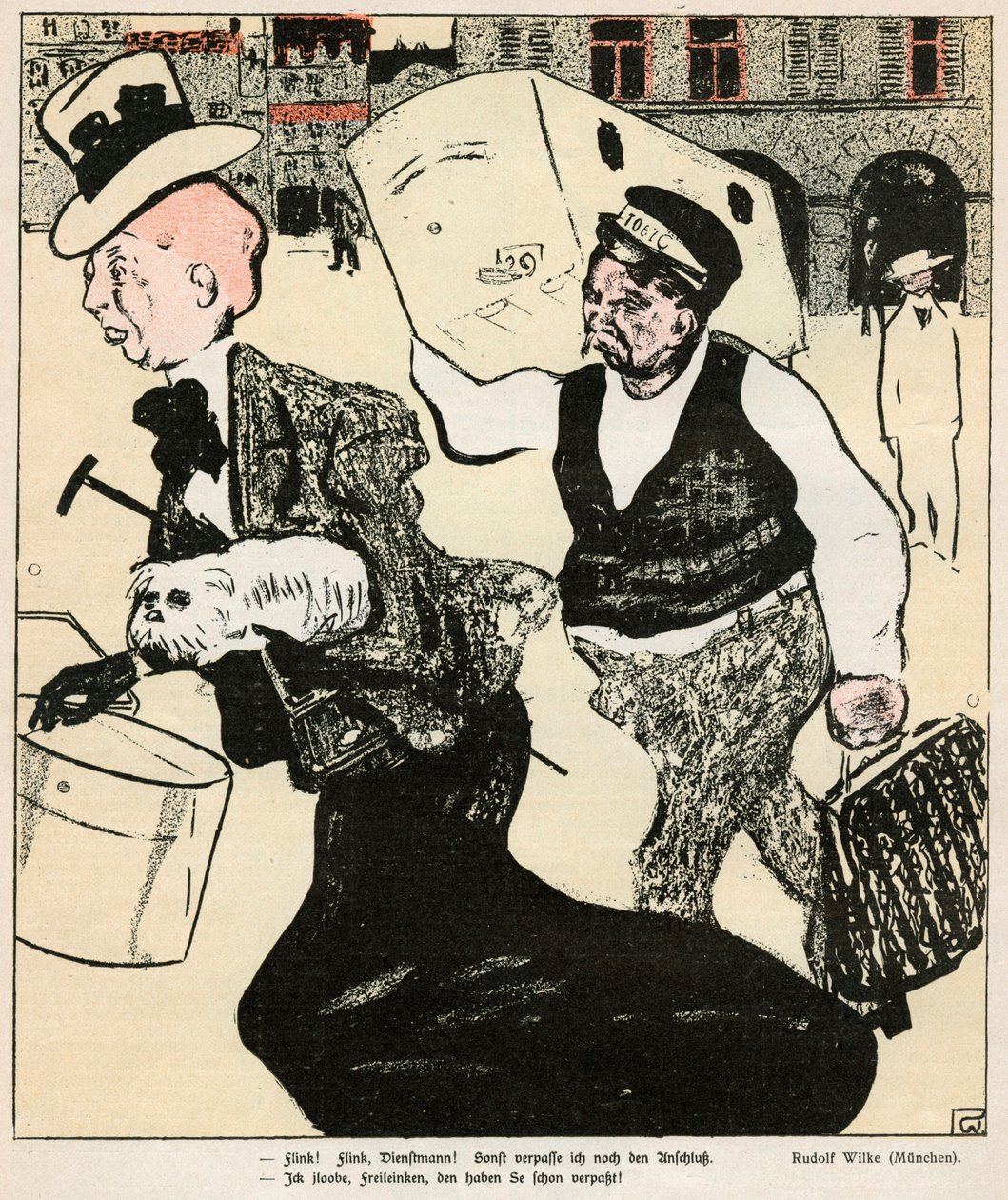 द लेडी एंड द पोर्टर, 1898 द्वारा रुडोल्फ विल्के