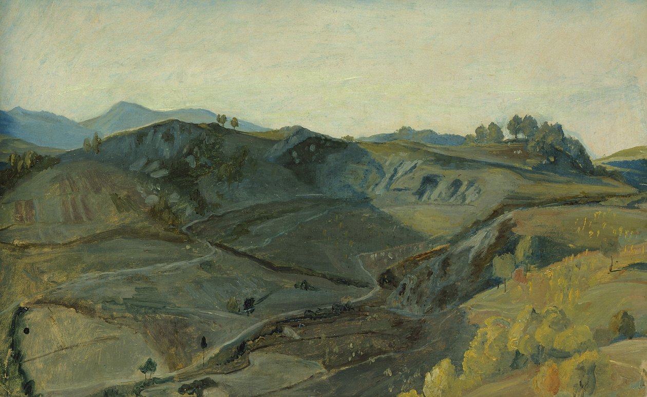 इटली में बीहड़ घाटी, c.1833-34 (कार्ड पर चढ़े कागज पर तेल) द्वारा रूडोल्फ फ्रेडरिक वासमैन