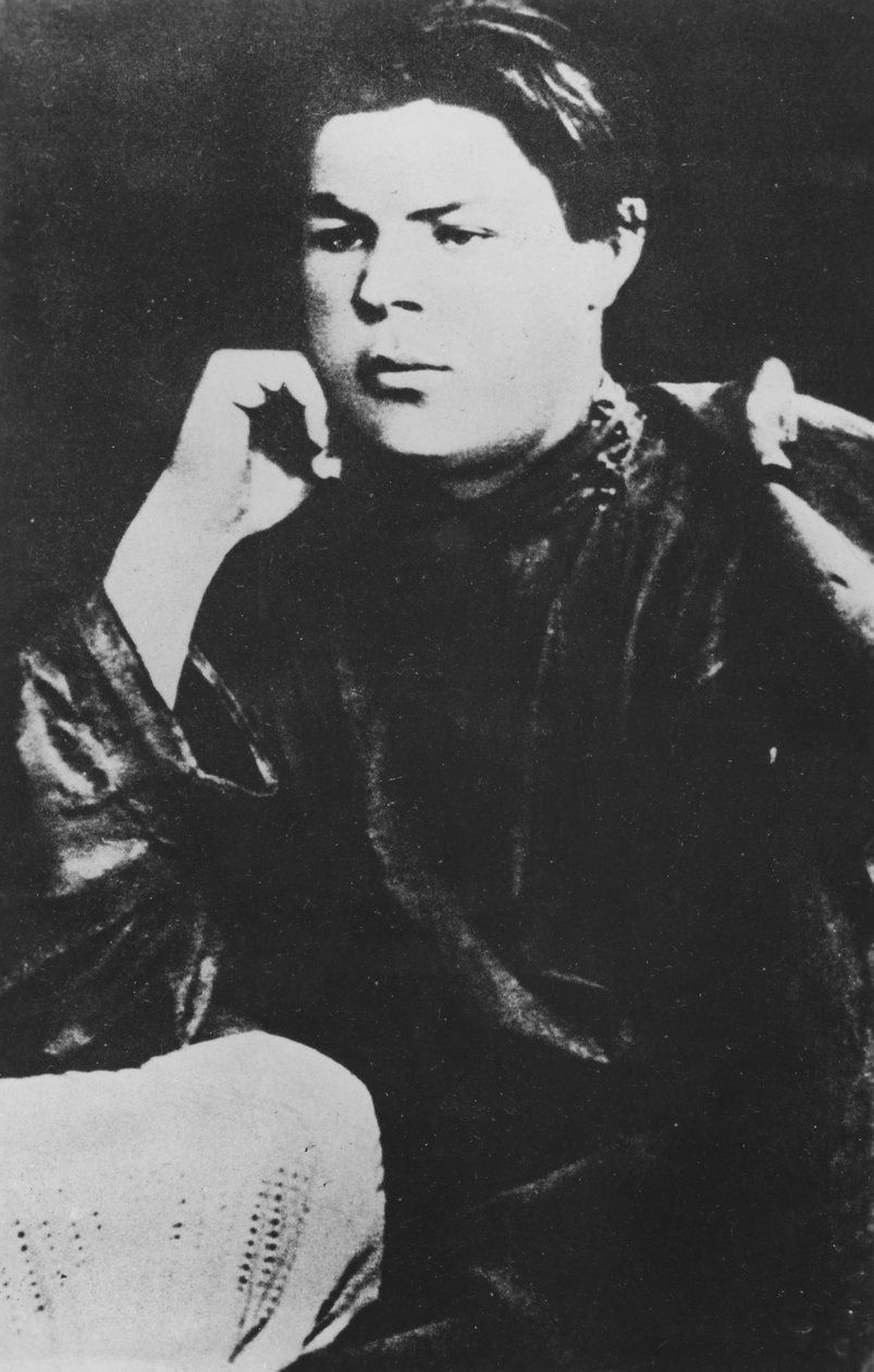 अलेक्सई मैक्सिमोविच पेशकोव का पोर्ट्रेट, जिसे मैक्सिम गोर्की, 1887 के रूप में जाना जाता है द्वारा रूसी फोटोग्राफर