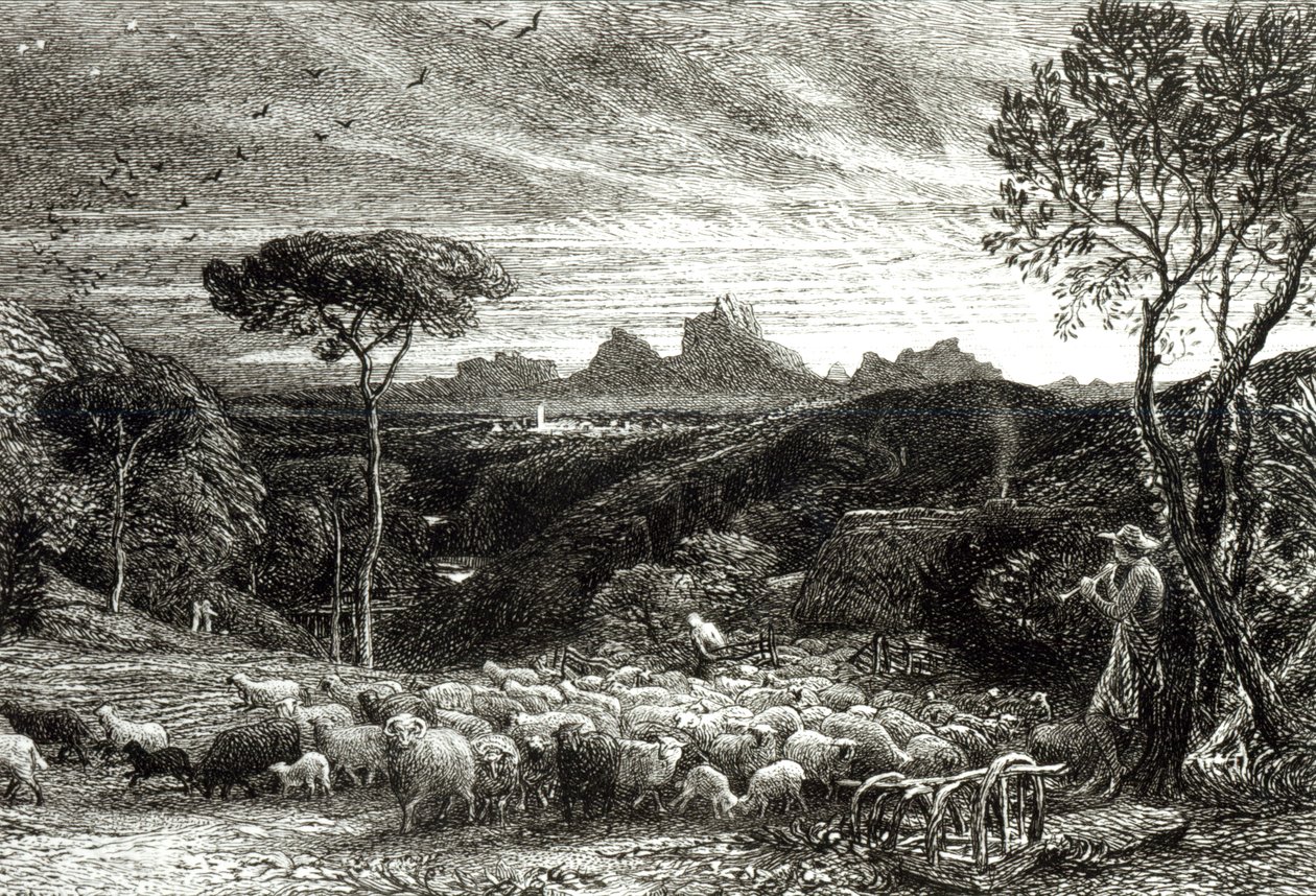 फोल्डिंग, अर्ली मॉर्निंग, 1880 द्वारा सैमुअल पामर