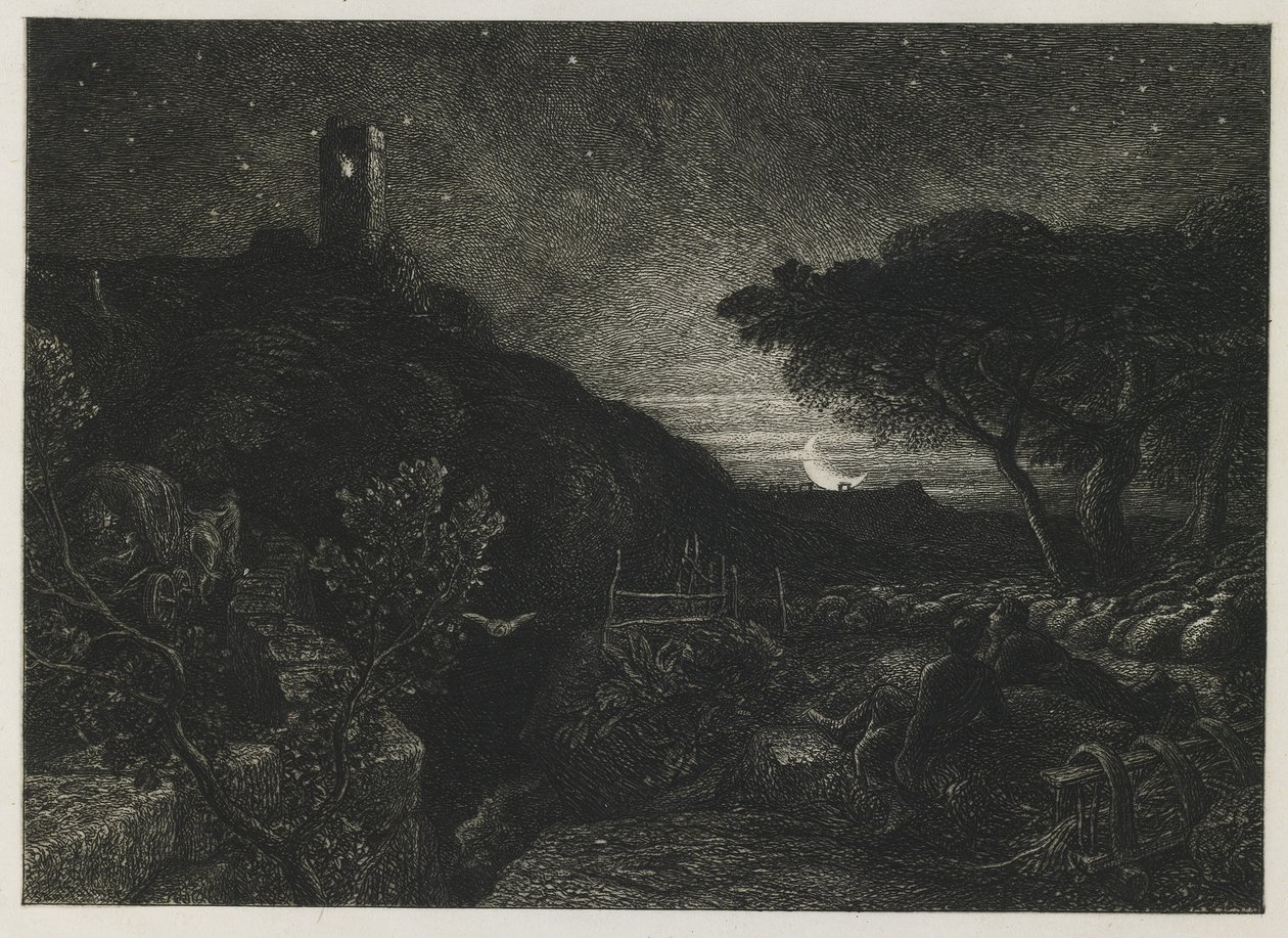 लोनली टॉवर, 1879 द्वारा सैमुअल पामर