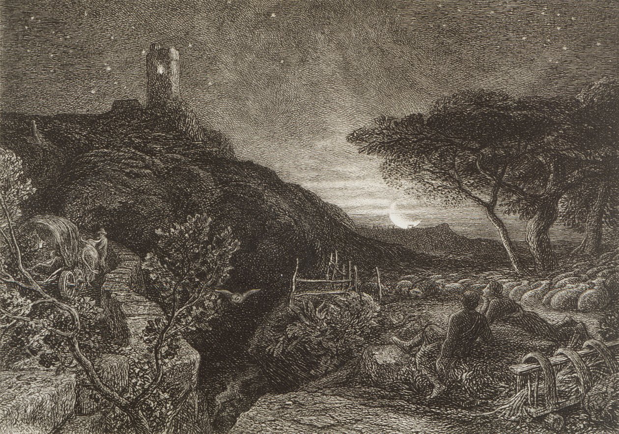 लोनली टॉवर, 1879 (नक़्क़ाशी) द्वारा सैमुअल पामर