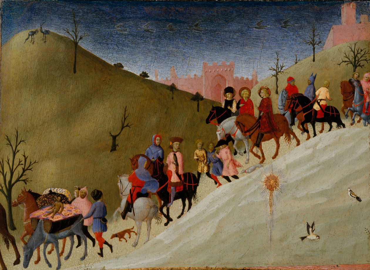 मागी की यात्रा, ca. 1433-1435। द्वारा Sassetta