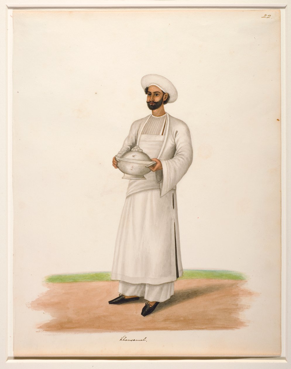 तूरैन के साथ खानसामा, c.1846 (कागज पर अपारदर्शी wc) द्वारा कर्राया के शिक मुहम्मद अमीर