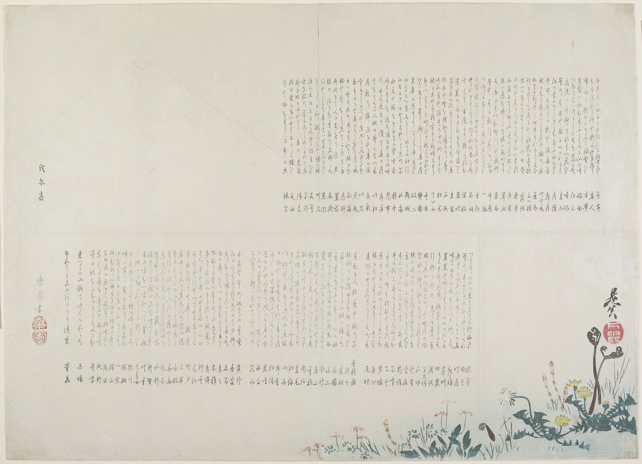 (माउंट फ़ूजी व्यू के साथ स्प्रिंग फील्ड), 1858 द्वारा शिबता ज़ेशिन