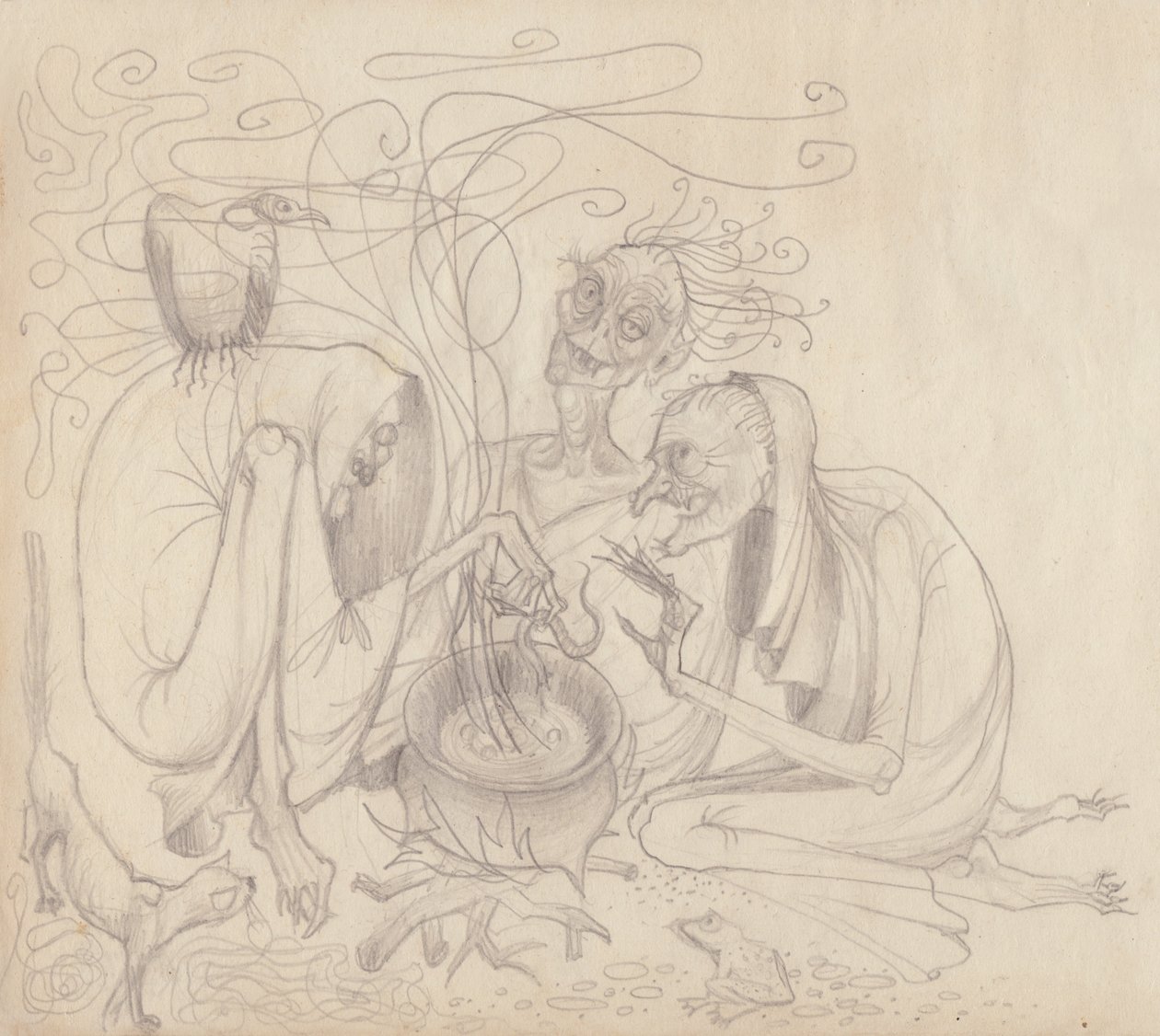 तीन चुड़ैलें, c1950। द्वारा शर्ली मार्खम