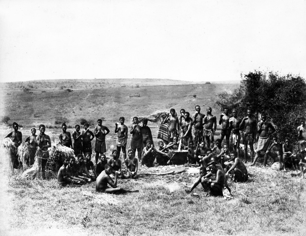 जूलस का समूह जिनके स्कूप हैं, c.1895 द्वारा दक्षिण अफ्रीकी फोटोग्राफर