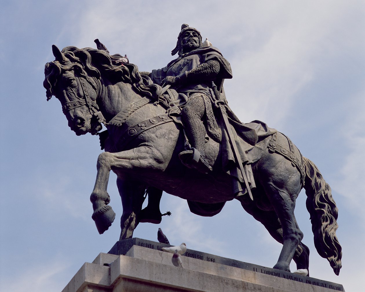 जैमे I (1208-76) की इक्वेस्ट्रियन प्रतिमा, एल कॉन्क्विस्टाडोर, 1890 (कांस्य) द्वारा स्पेनिश स्कूल
