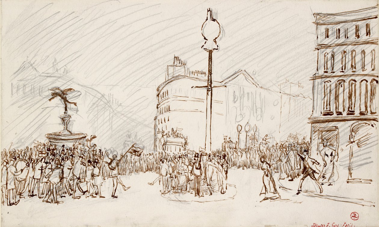 स्ट्रीट सीन-पिकाडिली सर्कस, c1900s द्वारा स्पेंसर गोर