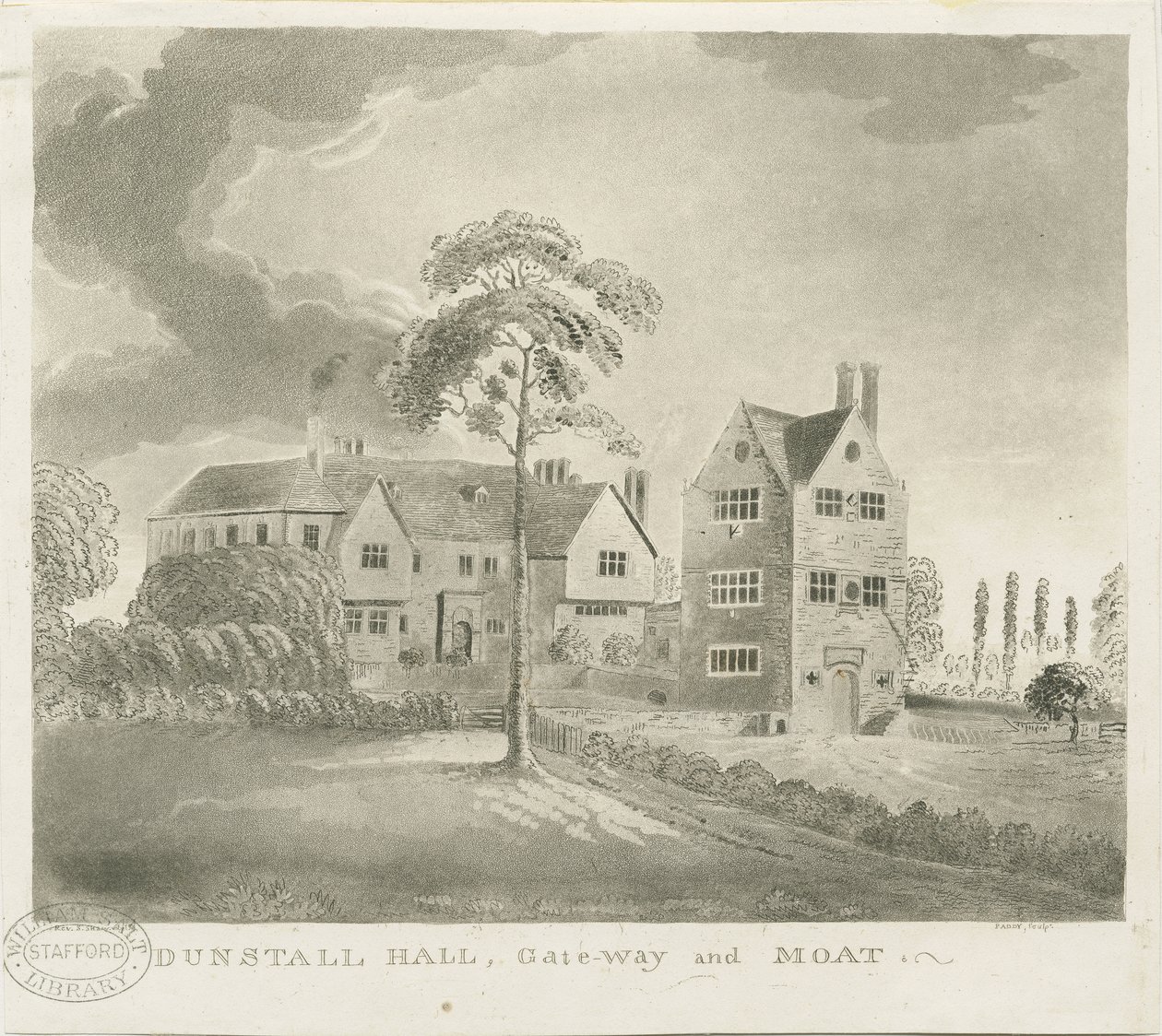 डंस्टल हॉल: एक्वाटिंट एनग्रेविंग, एनडी [1762-1802] (प्रिंट) द्वारा स्टीबिंग शॉ