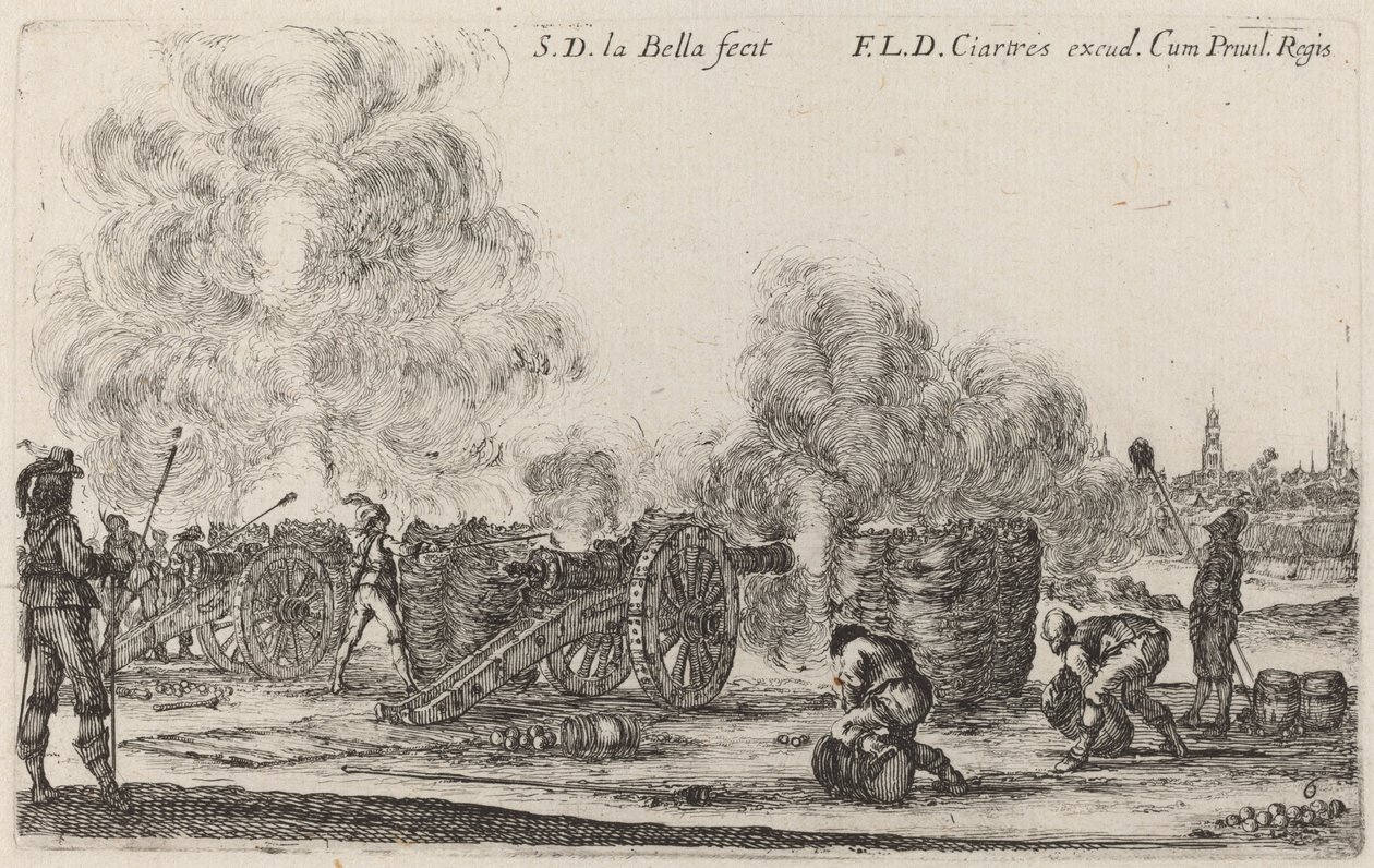 तोपें दागना, सी. 1641. द्वारा स्टेफानो डेला बेला