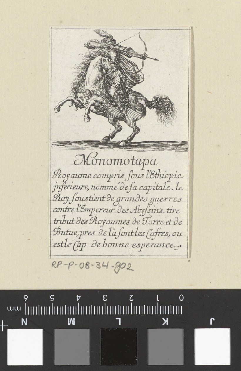 &39;मोनोमोटपा&39; प्लेइंग कार्ड, c.1620-64 (नक़्क़ाशी) द्वारा स्टेफानो डेला बेला