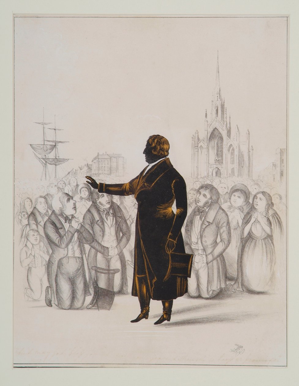 पिता मैथ्यू की सिल्हूट, c.1870 (कागज पर wc) द्वारा स्टीफन ODriscoll