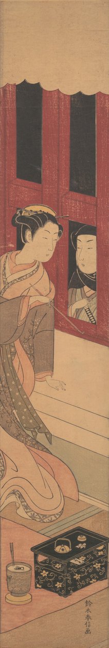 द मैन आउटसाइड, सीए। 1770., सीए। 1770. द्वारा सुज़ुकी हरुनोबु