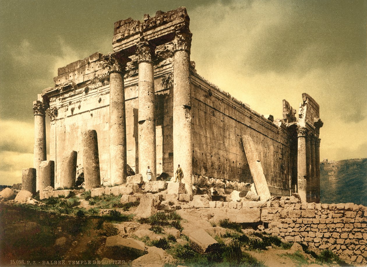 Bacchus, Baalbek का मंदिर, c.1880-1900 (फोटोक्रोम) द्वारा स्विस फोटोग्राफर