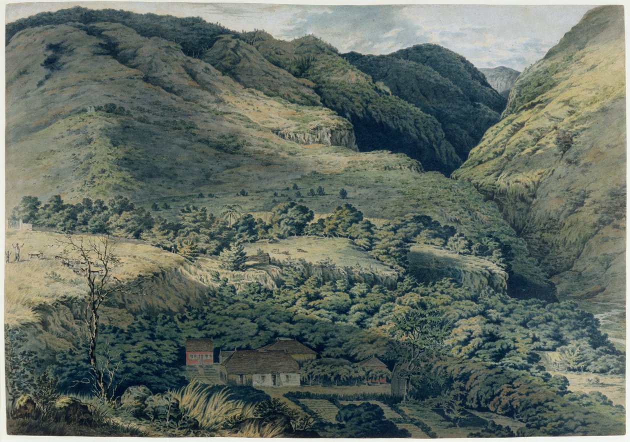 रॉन और नदी सेंट डेनिस, बॉर्बन, 1814 में द्वारा टी। ब्रैडशॉ