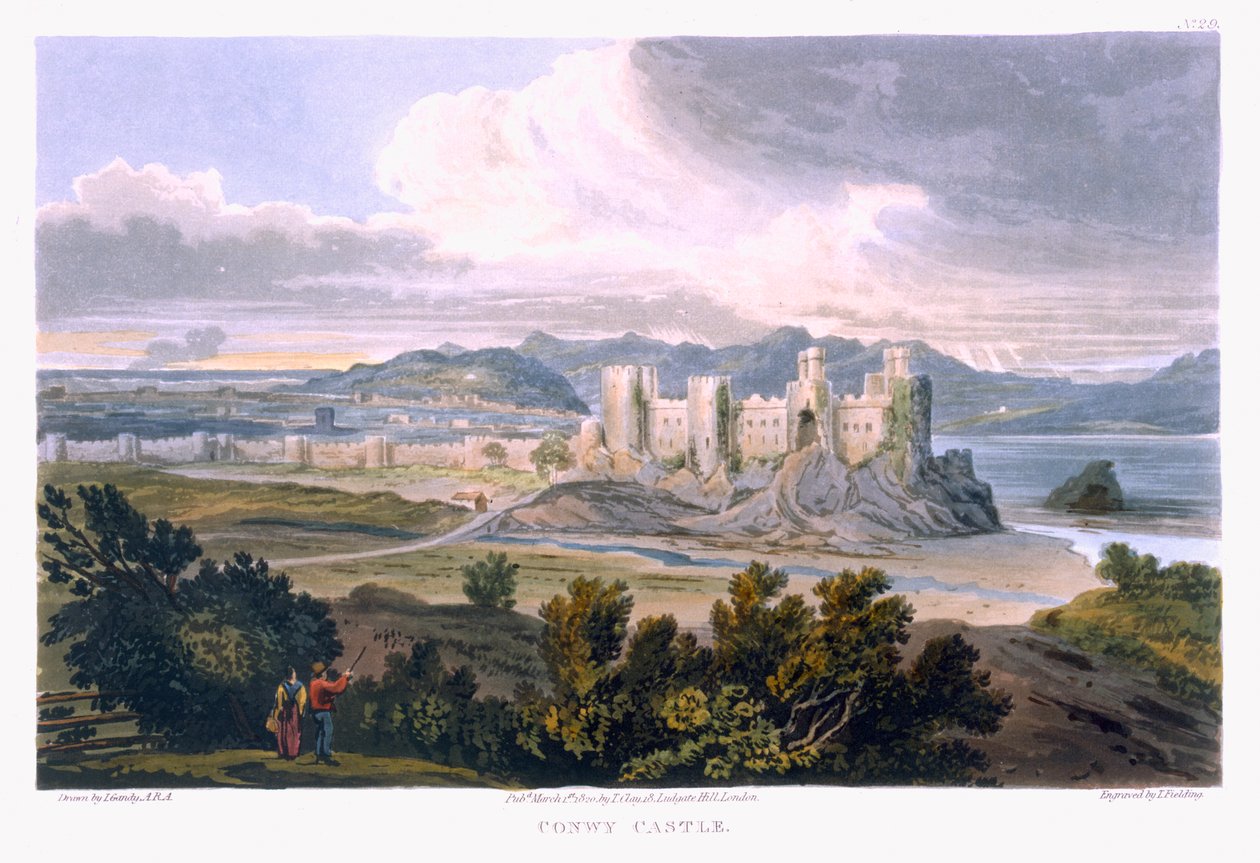 कॉनी कैसल, 1820 (रंग उत्कीर्णन) द्वारा टी। गैंडी