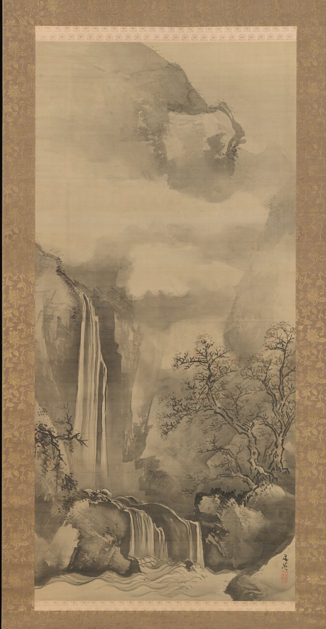 जलप्रपात के साथ लैंडस्केप, 1828। द्वारा तनी बंचो