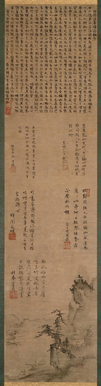 लैंडस्केप ((本 墨 淡水 shi, shihon bokuga tansai sansuizu) द्वारा तेनशū Shensbun