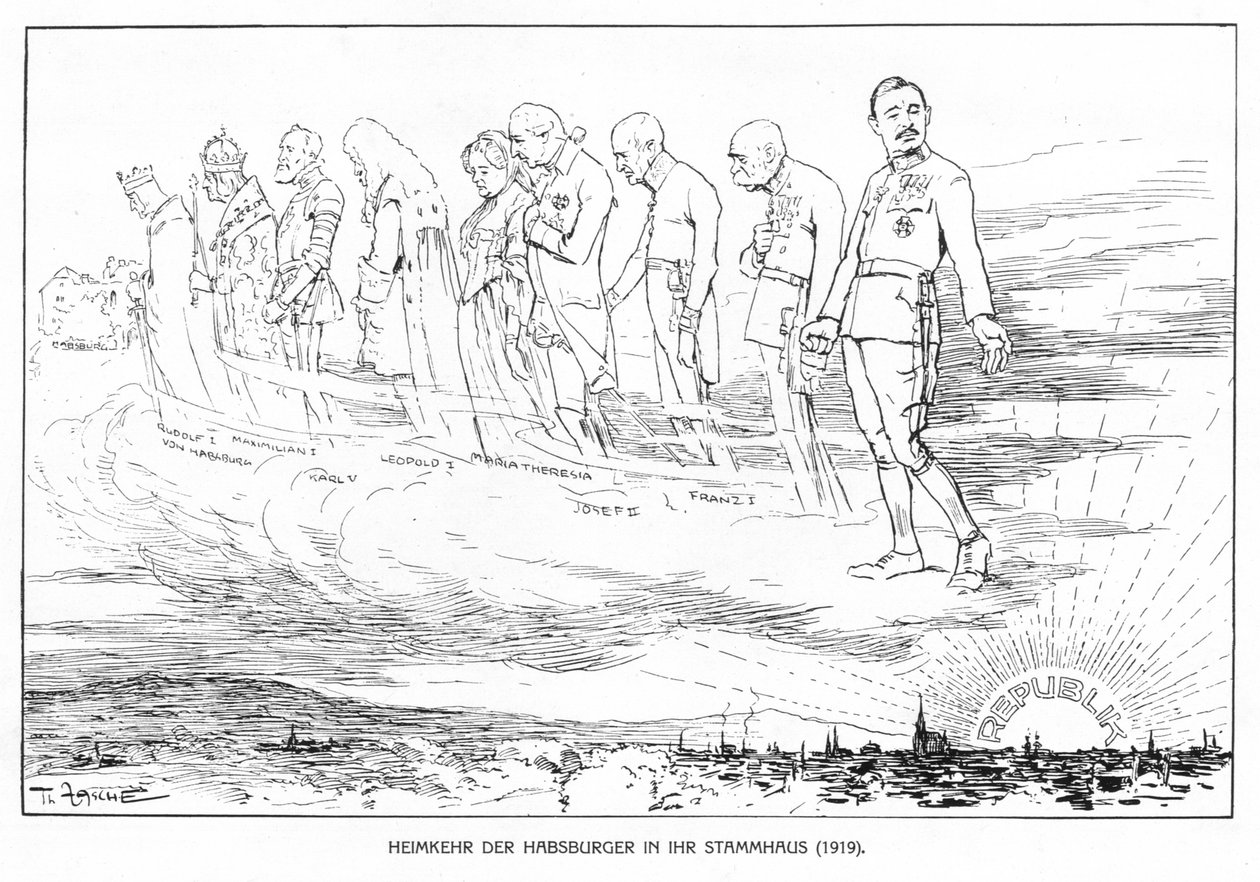 अपने मूल घर में हैब्सबर्ग्स की घर वापसी (1919) द्वारा थियोडोर ज़शे