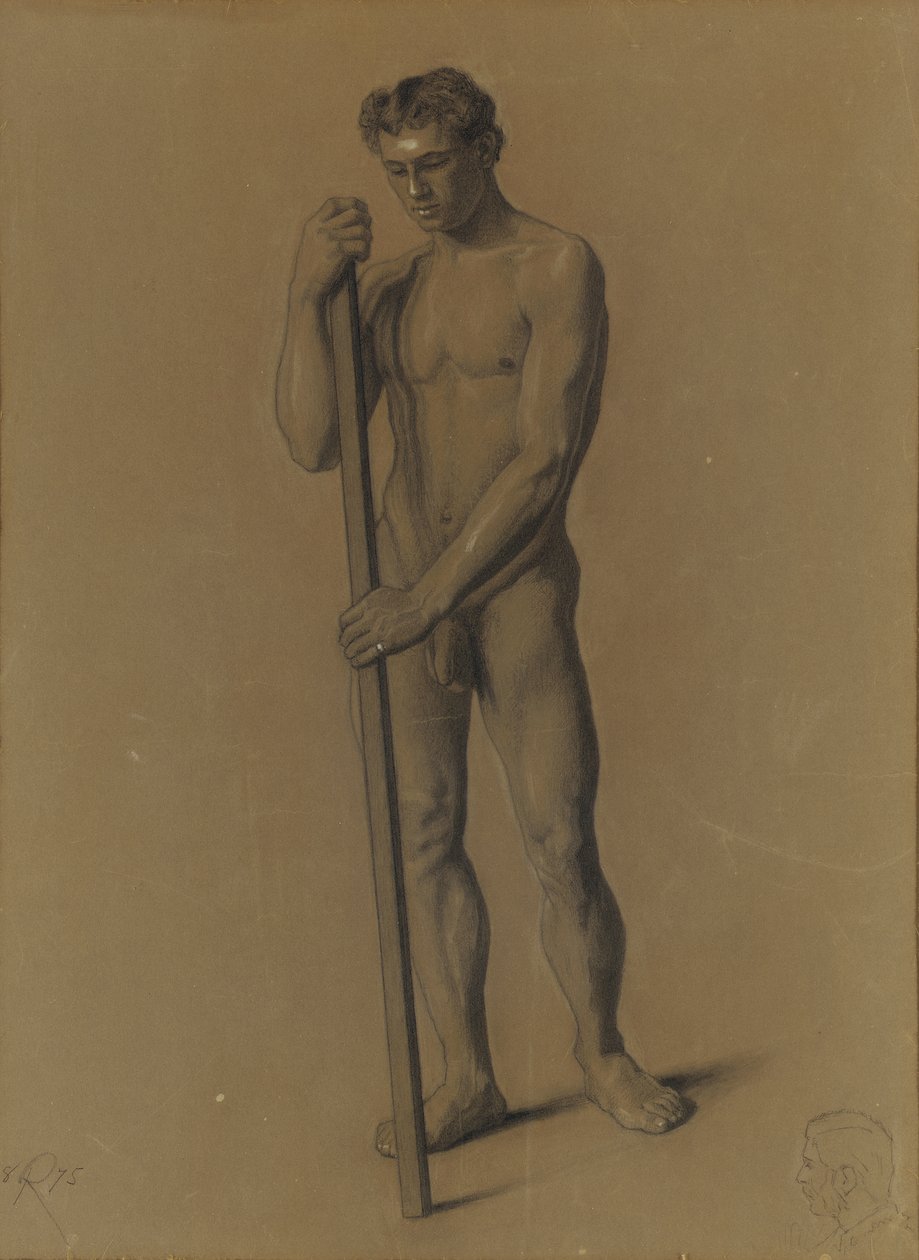 पुरुष चित्र का अध्ययन, 1875 द्वारा थियोडोर रॉबिन्सन