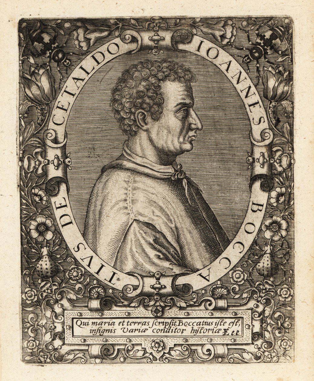 Giovanni Boccaccio, इतालवी लेखक। द्वारा थियोडोर डी ब्राय