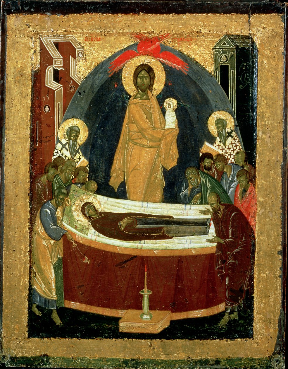 Dormition, c.1392 (पैनल पर तापमान) द्वारा थियोफेन्स ग्रीक