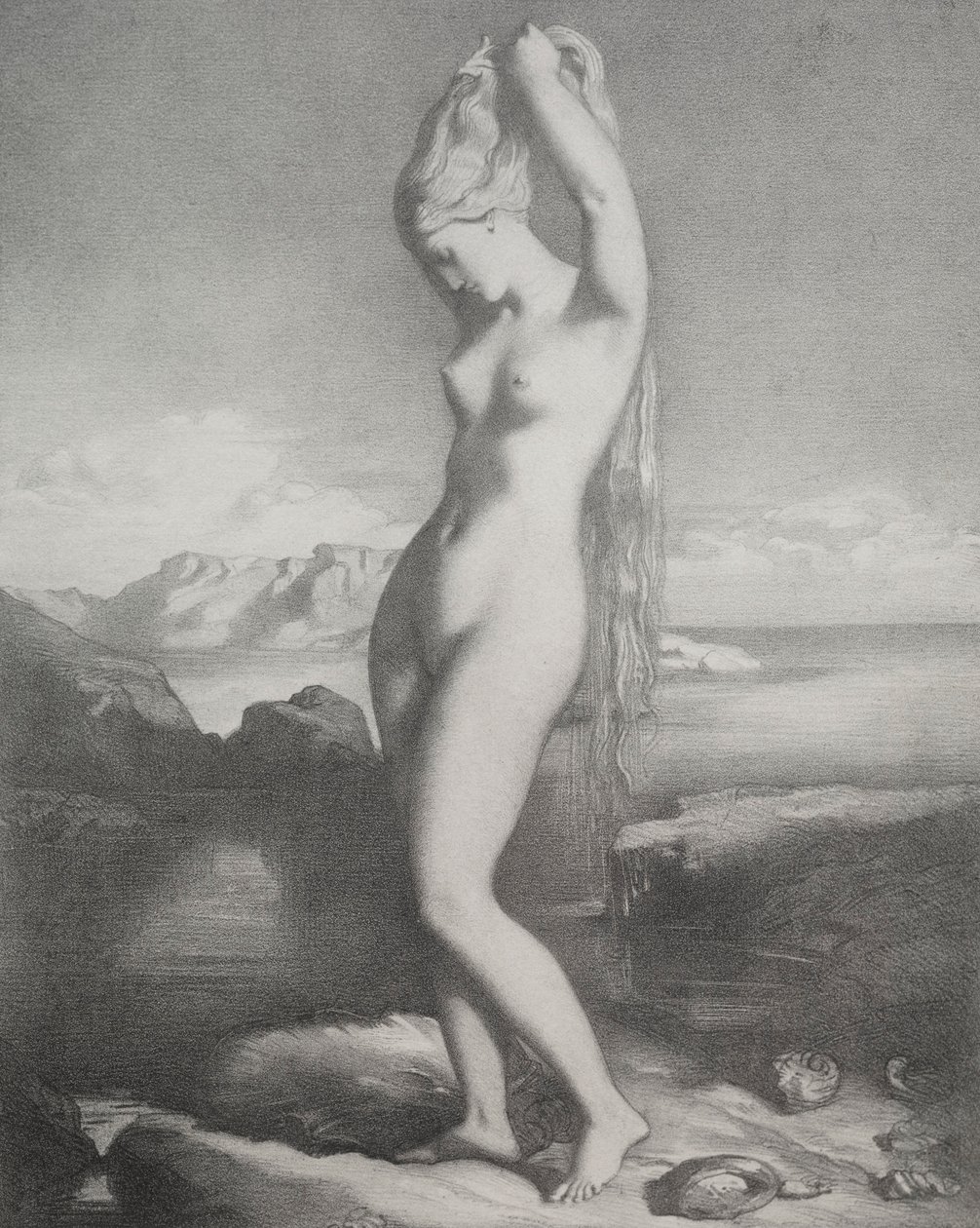 वीनस एनाडोमेने, 1839। द्वारा थियोडोर चेसियारौ